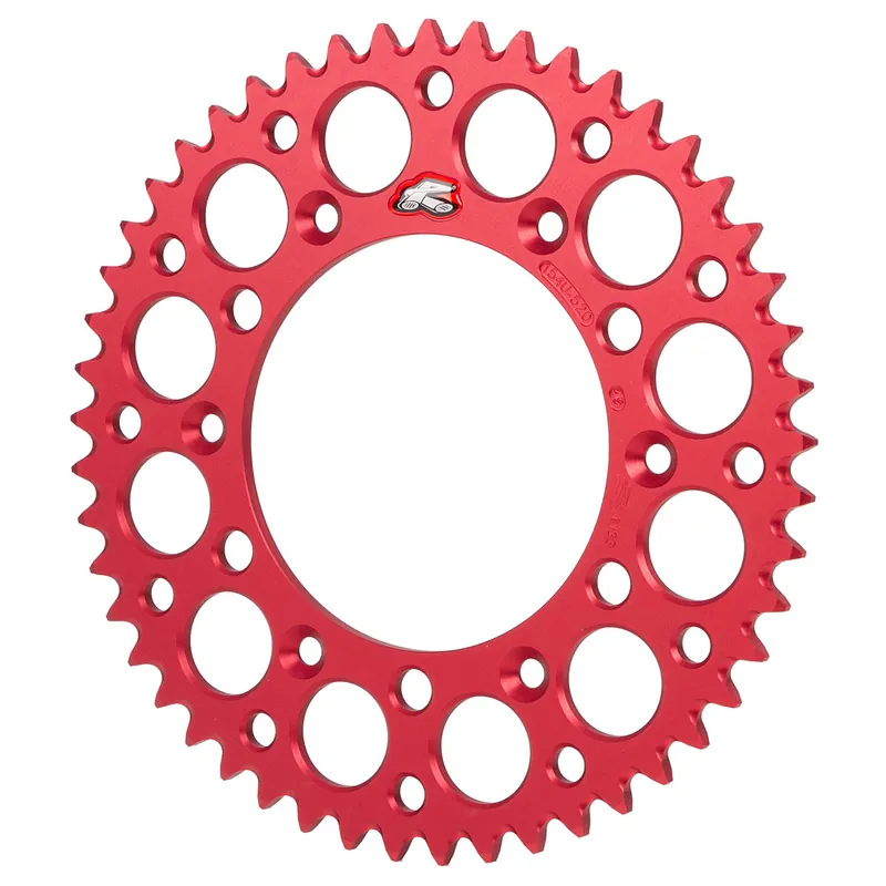 Szuper ajánlat [ Renthal ] Couronne Ultralight Honda CR 125/250/500, CRF 250/450, 520 Pas, Aluminium, Rouge, 48-52 Dents