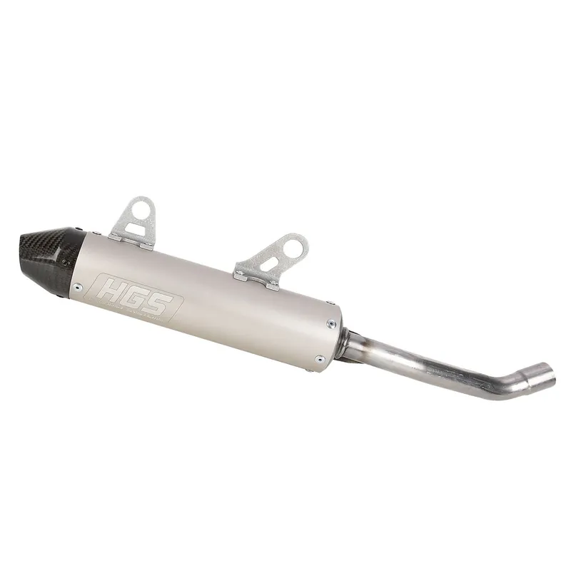 [ HGS ] Silencieux KTM SX 125 23-, Husqvarna TC 125 23-, Gas Gas MC 125 24-, Argent/Carbone Biztonságos fizetés