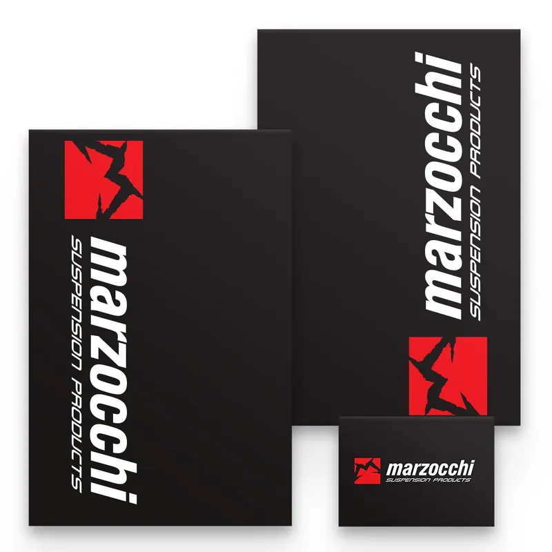 Azonnal elérhető [ Maciag Offroad ] Autocollants de Protection de Fourche Marzocchi, Noir/Blanc/Rouge