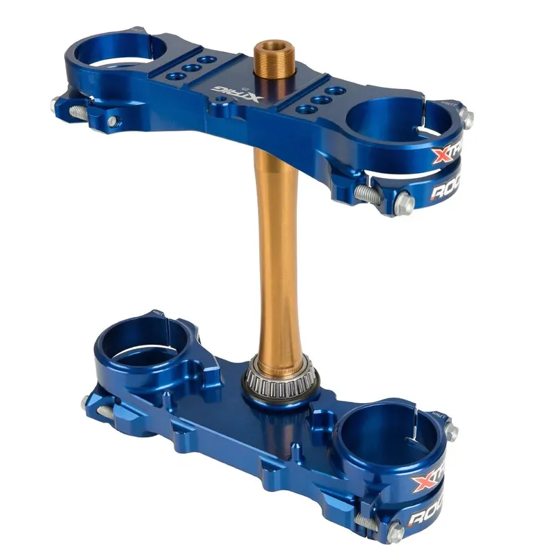 [ Xtrig ] Té de Fourche Rocs Tech Fantic XX 125 21-, Yamaha YZ 125 15-, Bleu Prémium