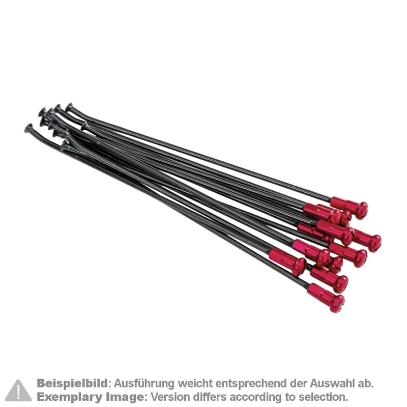 Vedd meg online [ Kite Performance ] Kit Rayons avec Têtes 19 Pouces, Roue Arrière, 12 pièces, Noir/Rouge