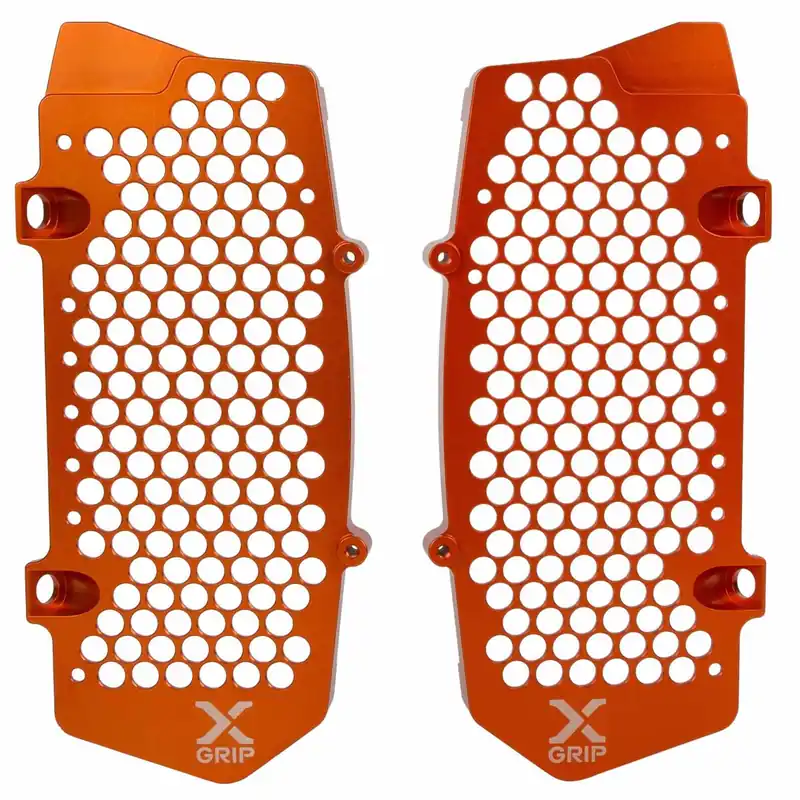 Végkiárusítás [ X-Grip ] Protections des Radiateurs Aluminium KTM EXC/EXC-F 20-, SX/SX-F 19-22, Orange