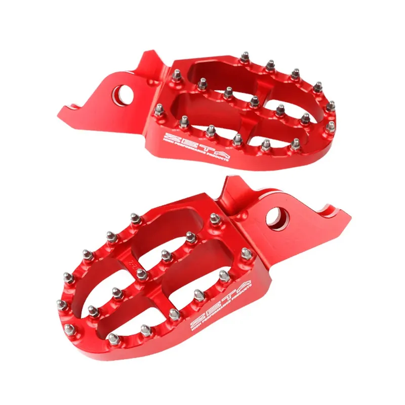 [ Zeta ] Repose Pieds Aluminium Honda CR 125/250, CRF 250R/450R, Rouge Ne maradj le