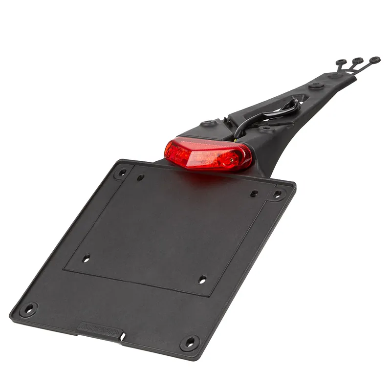 Rendeld meg most [ Acerbis ] Support de plaque LED Feu arrière inclus, Inclinaison de 45 degrés, Noir