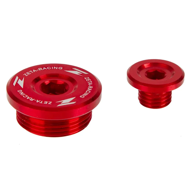 [ Zeta ] Bouchons Moteur Rouge, Kawasaki KXF 250, Suzuki RMZ 250 Prémium