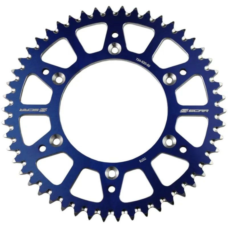 Exkluzív ajánlat [ SCAR ] Couronne Yamaha/Fantic, 520 Pitch, Aluminium, Blue, 48-52 Teeth
