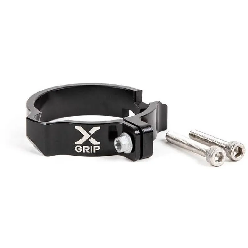 Prémium [ X-Grip ] Protection de bride d‘échappement KTM 17-, Husqvarna 17-, Gas Gas 21-, Noir