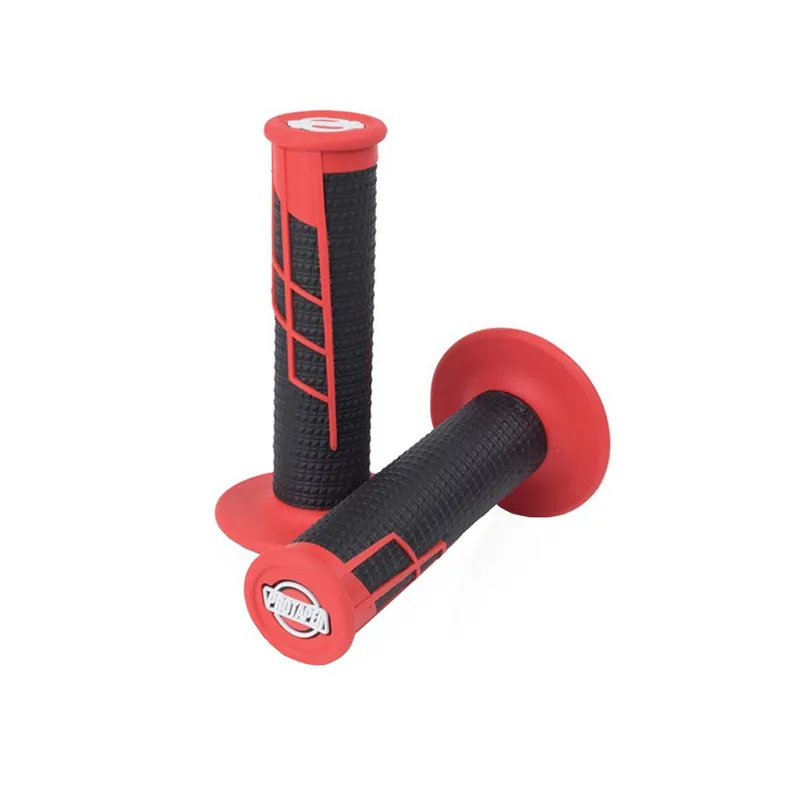 [ ProTaper ] Poignées Clamp On Half Waffle, Rouge/Noir Outlet