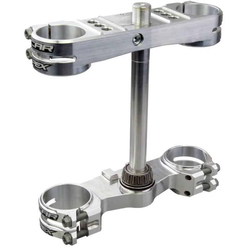 [ SCAR ] Té de Fourche Apex KTM SX 85 04-24, Husqvarna TC 85 14-24, GasGas MC 85 21-24, Argent, Offset 14 mm Biztonságos fizetés