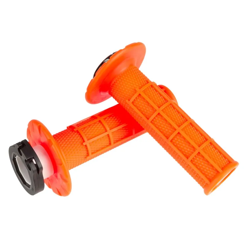Árengedmény [ ODI ] Poignées Half Waffle V2 Lock-On screwed, Neon Orange