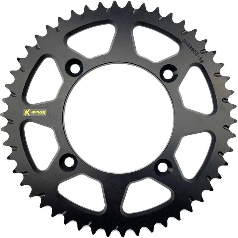 [ ProX ] Couronne KTM SX 65, Husqvarna TC 65, GasGas MC 65 25-, 420 Pitch, Aluminum, Black, 47-50 Teeth Azonnali szállítás