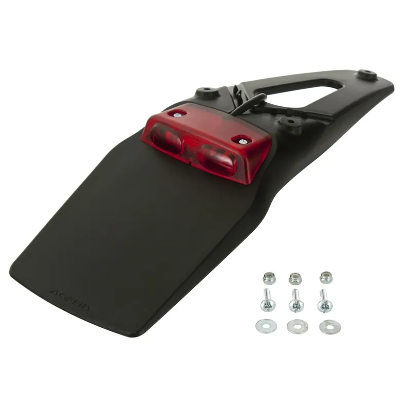 Árengedmény [ Acerbis ] Support de plaque LED Feu arrière inclus, Noir