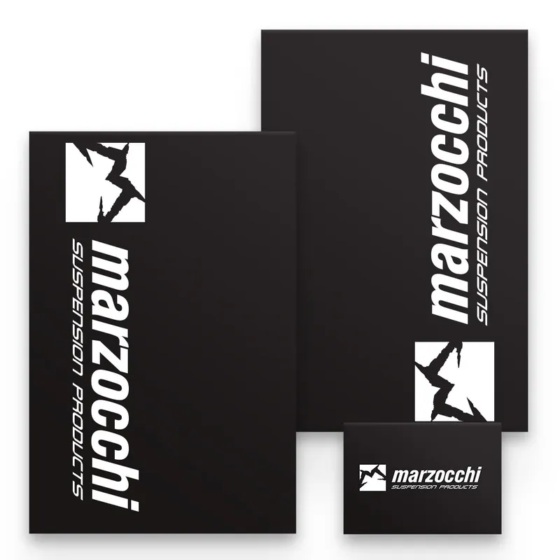 [ Maciag Offroad ] Autocollants de Protection de Fourche Marzocchi, Noir/Blanc Különleges ajánlat
