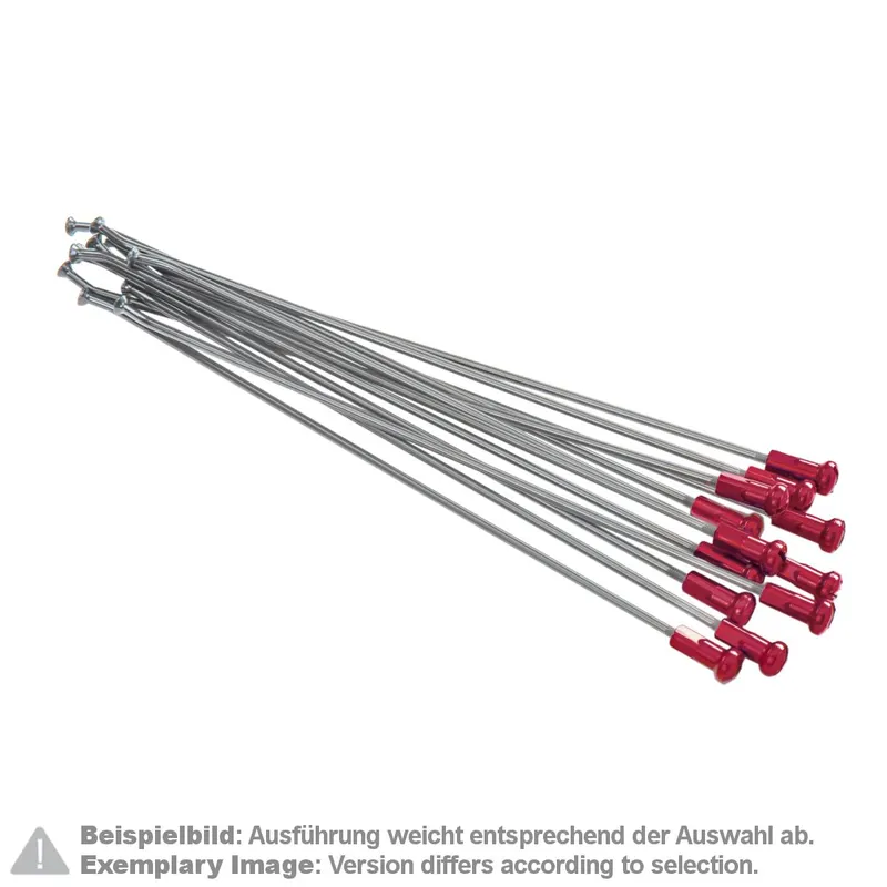 Vedd meg most [ Kite Performance ] Kit Rayons avec Têtes 21 Pouces, Roue Avant, 12 pièces, Argent/Rouge