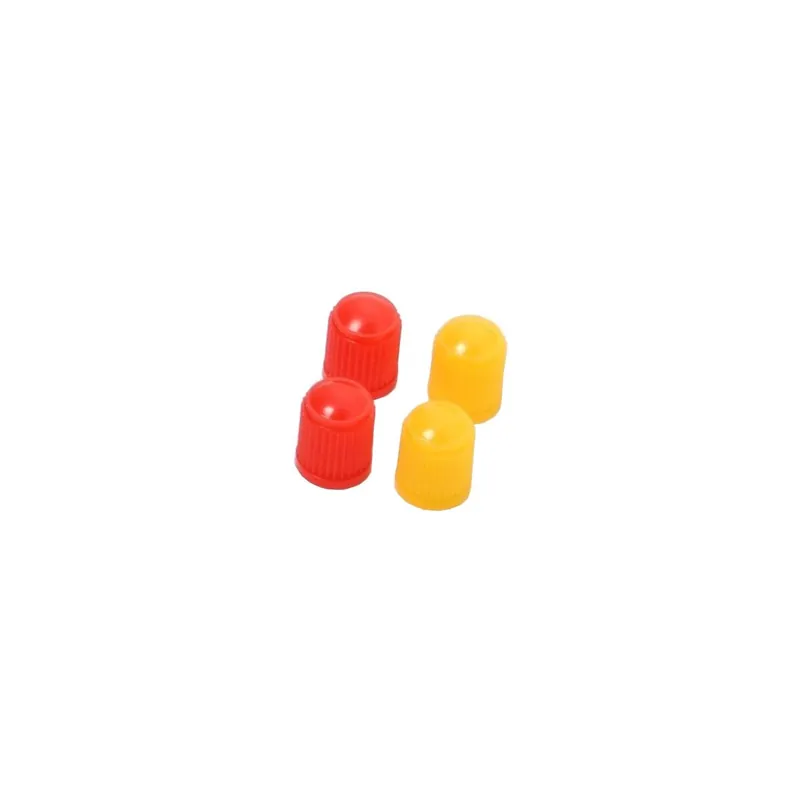 Árcsökkenés [ DRC ] Bouchons de Valve Red/Yellow, 4 pièces, plastique