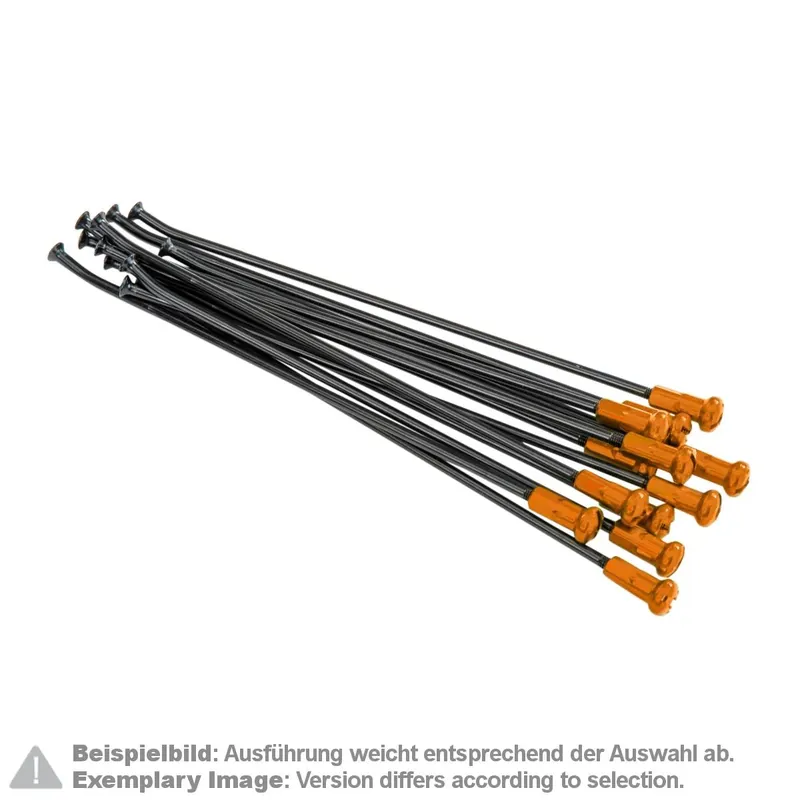 [ Kite Performance ] Kit Rayons avec Têtes 18 Pouces, Roue Arrière, 12 pièces, Noir/Orange Azonnali szállítás