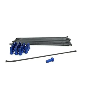 [ Kite Performance ] Kit Rayons avec Têtes 19 Pouces, Roue Avant, 16 pièces, Noir/Bleu Alacsony ár