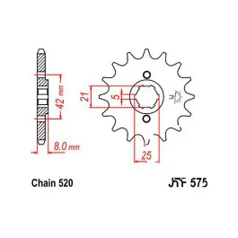 Rendeld meg most Pignon de sortie de boite JT 13/520 Épais Yamaha XJR 400 / XJR 400 R2 ...