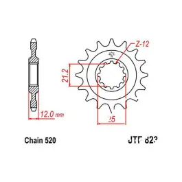 Vedd meg online Pignon de sortie de boite JT 12/520 Fin Husaberg FE 450 E / FE 550 E ...