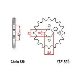 Pignon de sortie de boite JT 18/520 Épais Yamaha / Kawasaki / Keeway Vedd meg most