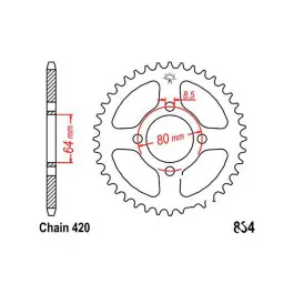 Couronne JT 35/420 Acier Yamaha RD 80 MX / PW 80 ... Biztonságos fizetés