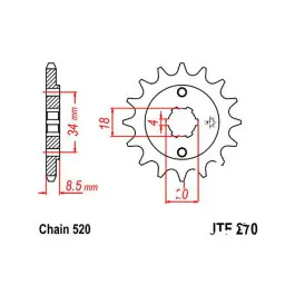 Ne maradj le Pignon de sortie de boite JT 12/520 Épais Honda / Yamaha / Derbi / Buffalo / Quelle / CPI ...