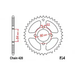 Rendeld meg most Couronne JT 32/420 Acier Yamaha RD 80 MX / PW 80 ...