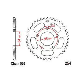 Couronne JT 43/520 Acier Honda CBF 250 2004-2006 / XL 200 R 1983-1984 Bestseller