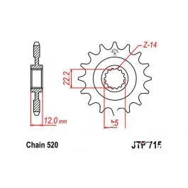 Korlátozott ajánlat Pignon de sortie de boite JT 12/520 Fin Gas Gas EC 300 / EC 250 E ...