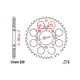 Couronne JT 42/520 Acier Honda XL 125 V / KTM Duke 125 ... Kedvezményes ár