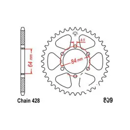 Azonnali szállítás Couronne JT 54/428 Acier Suzuki DR 125 S / TS 125 ...