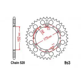 Couronne JT 46/520 Acier Yamaha / Derbi / Buffalo/Quelle / Explorer / Kreidler ... Újdonság