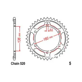 Couronne JT 46/520 Acier Aprilia / Husqvarna / BMW / Beta / Gilera Kihagyhatatlan ajánlat