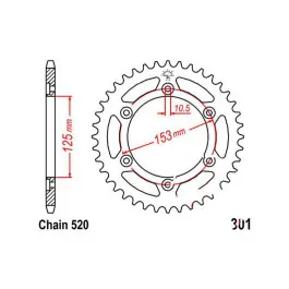 Couronne JT 45/520 Acier Honda CRF 250 L / CRF 250 M ... Korlátozott ajánlat