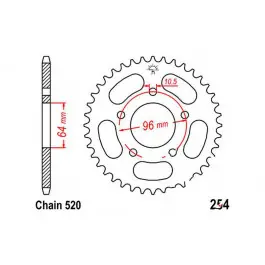 Couronne JT 37/520 Acier Honda CBF 250 2004-2006 / XL 200 R 1983-1984 Biztonságos vásárlás