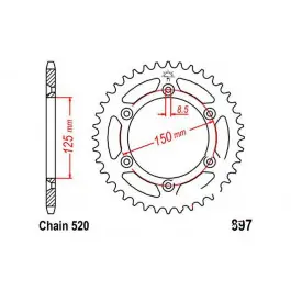Ne maradj le Couronne JT 52/520 Acier KTM / Husqvarna / Husaberg / SWM
