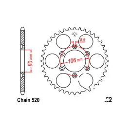 Couronne JT 45/520 Acier Aprilia MX 125 / SX 125 ... Exkluzív ajánlat