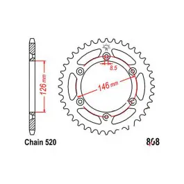 Couronne JT 51/520 Acier Suzuki DR-Z 400 / DR-Z 400 SMU ... Ne maradj le