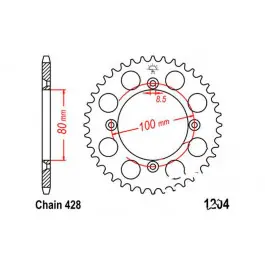 Couronne JT 50/428 Acier Honda CRF 100 F / AJP PR3 200 MX ... Végkiárusítás