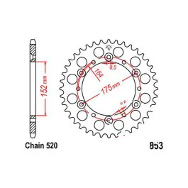 Couronne JT 43/520 Acier Yamaha / Derbi / Buffalo/Quelle / Explorer / Kreidler ... Nézd meg most