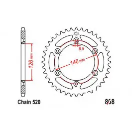 Expressz szállítás Couronne JT 39/520 Acier Suzuki DR-Z 400 / DR-Z 400 SMU ...