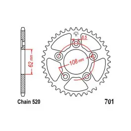 Expressz szállítás Couronne JT 42/520 Acier Aprilia RS 125 / Cagiva Mito 125 ...