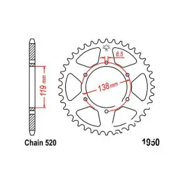 Couronne JT 48/520 Acier Husaberg FE 501 E / FE 600 E ... Vedd meg most