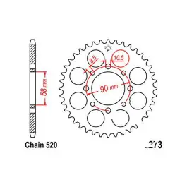 Couronne JT 44/520 Acier Honda XL 125 V / KTM Duke 125 ... Vedd meg most