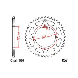Couronne JT 47/520 Acier Yamaha / Keeway / MZ/MUZ Biztonságos fizetés