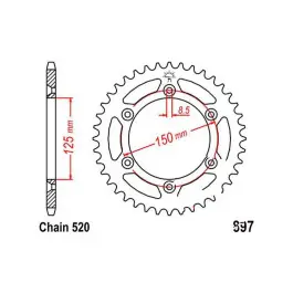 Kihagyhatatlan ajánlat Couronne JT 50/520 Acier KTM / Husqvarna / Husaberg / SWM