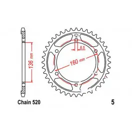 Couronne JT 44/520 Acier Aprilia / Husqvarna / BMW / Beta / Gilera Olcsóbb