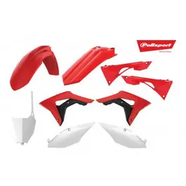 Biztonságos fizetés Kit plastiques complet Polisport Rouge / Noir / Blanc Honda CRF 450 R / CRF 250 R ...
