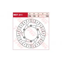 Vedd meg online Disque de frein avant TRW Fixe 250mm Yamaha WR 450 F / Suzuki DR-Z 400 S ...