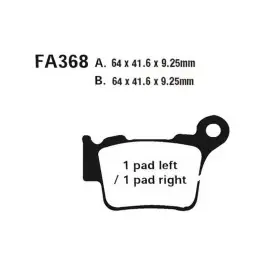 Plaquettes de frein arrière EBC Standar (FA368TT) KTM / Rieju / BMW / Husqvarna / Triumph ... Korlátozott ajánlat